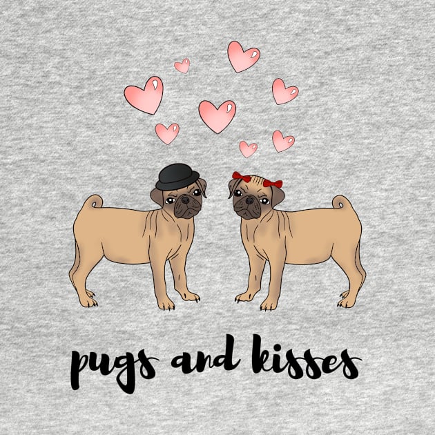 Pugs and kisses - a cute gift for a pug lover by Cute_but_crazy_designs